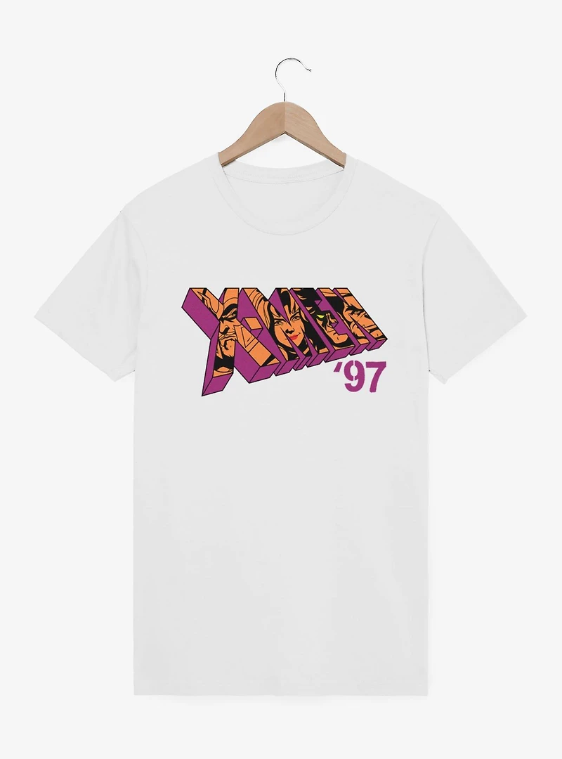 Marvel X-men 97 Logo Character Faces Purple T-Shirt