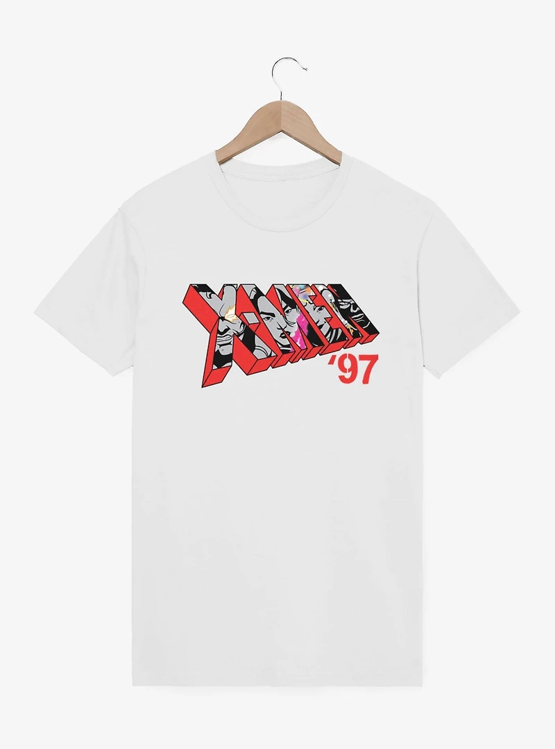 Marvel X-men 97 Logo Character Faces Red T-Shirt