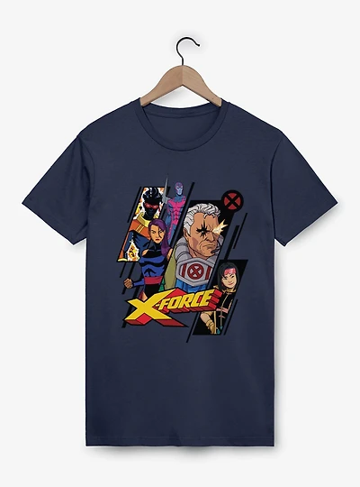 Marvel X-men 97 X-Force Team Diagonal Panels T-Shirt