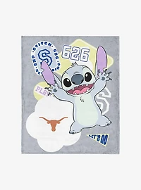 NCAA University of Texas Disney Lilo & Stitch Stickers Grey Silk Touch Throw Blanket