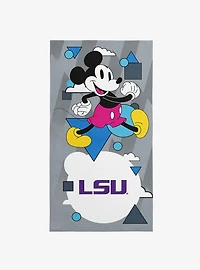 NCAA Louisiana State University Disney Mickey Mouse Good Vibes Grey Microfiber Beach Towel