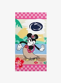 NCAA Penn State University Disney Minnie Mouse Beachy Check Pink Microfiber Beach Towel