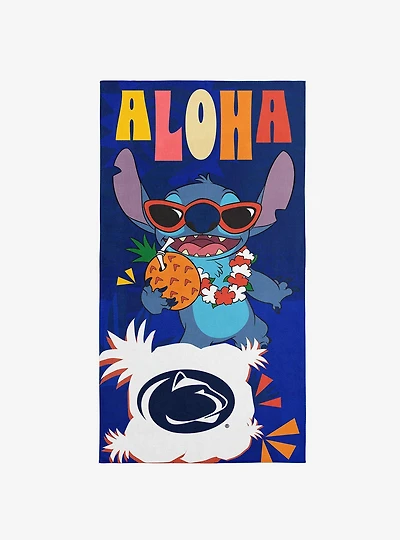 NCAA Penn State University Disney Lilo & Stitch Tropic Royal Microfiber Beach Towel
