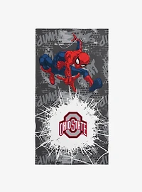 NCAA Ohio State University Marvel Spider Man Web Core Grey Microfiber Beach Towel