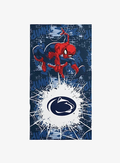 NCAA Penn State University Marvel Spider Man Web Core Navy Microfiber Beach Towel