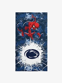 NCAA Penn State University Marvel Spider Man Web Core Navy Microfiber Beach Towel