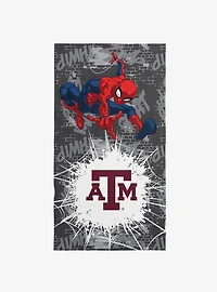 NCAA Texas A&M University Marvel Spider Man Web Core Grey Microfiber Beach Towel