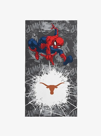 NCAA University of Texas Marvel Spider Man Web Core Grey Microfiber Beach Towel
