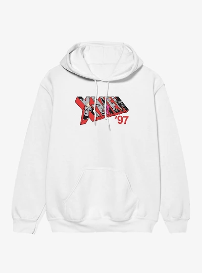 Marvel X-men 97 Logo Character Faces Red Hoodie