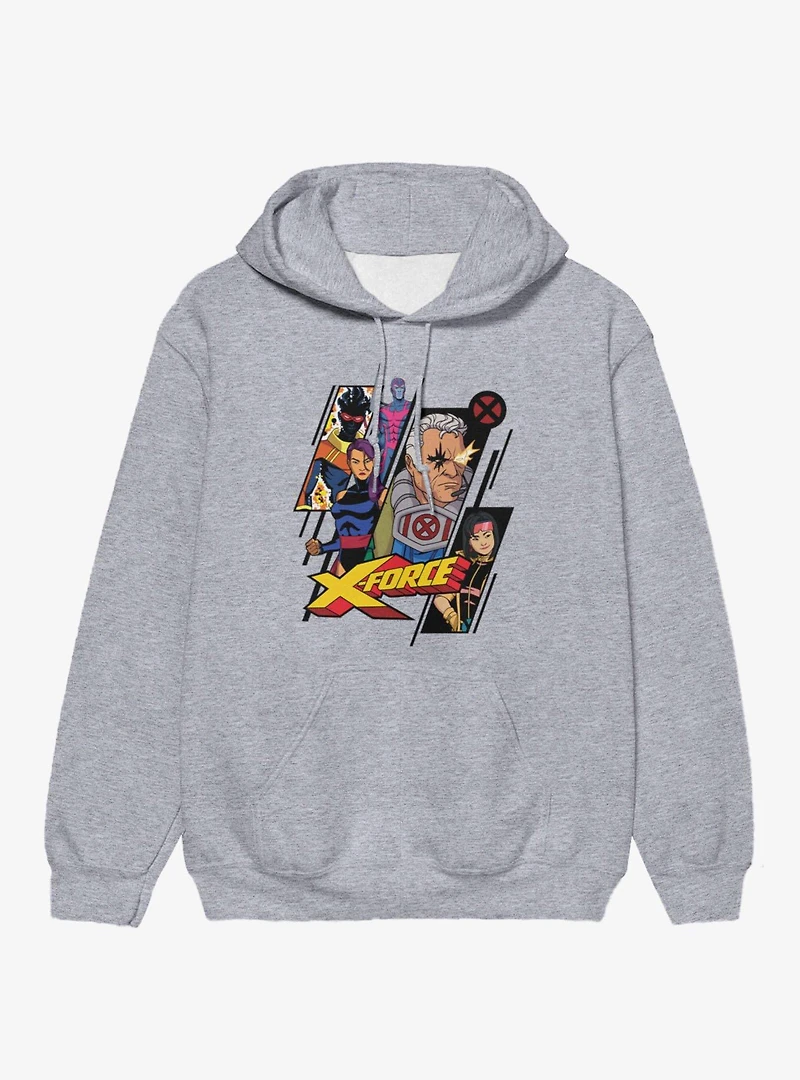 Marvel X-men 97 X-Force Team Diagonal Panels Hoodie