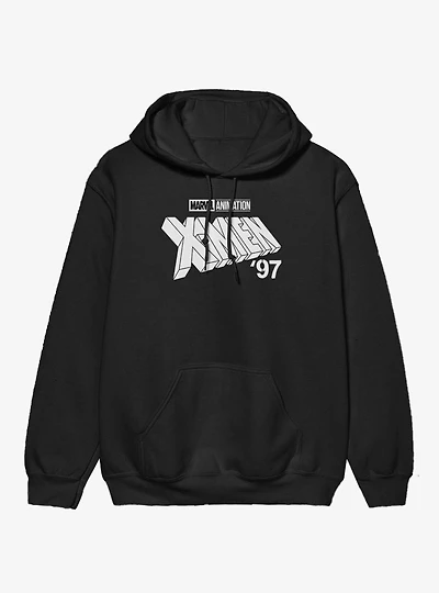 Marvel X-men 97 Logo Monochrome White Hoodie
