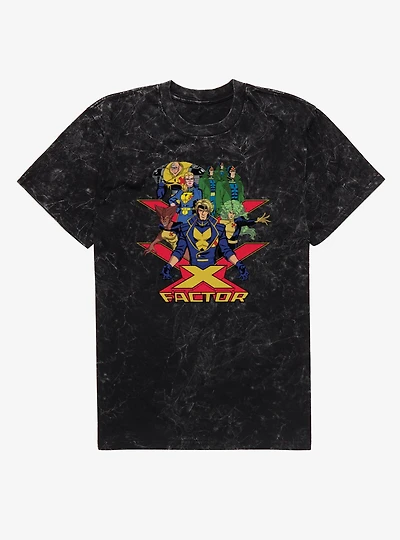 Marvel X-men 97 Team X Factor Group Shot Mineral Wash T-Shirt
