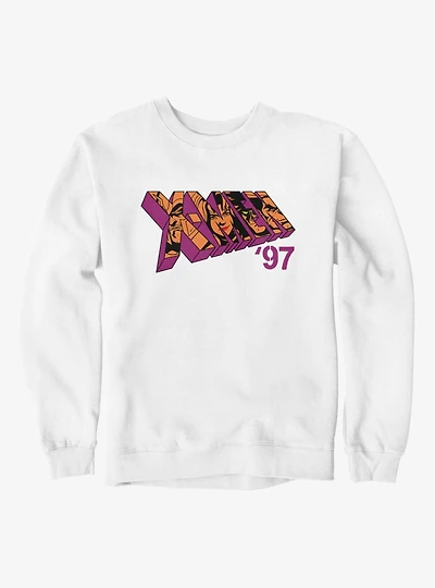 Marvel X-men 97 Logo Character Faces Purple Sweatshirt