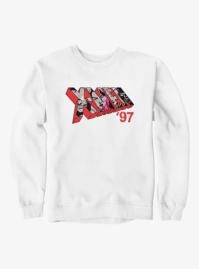 Marvel X-men 97 Logo Character Faces Red Sweatshirt