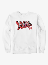 Marvel X-men 97 Logo Character Faces Red Sweatshirt