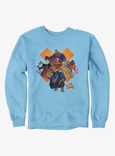 Marvel X-men 97 Burst Icon With Magneto Beast Nightcrawler Sweatshirt