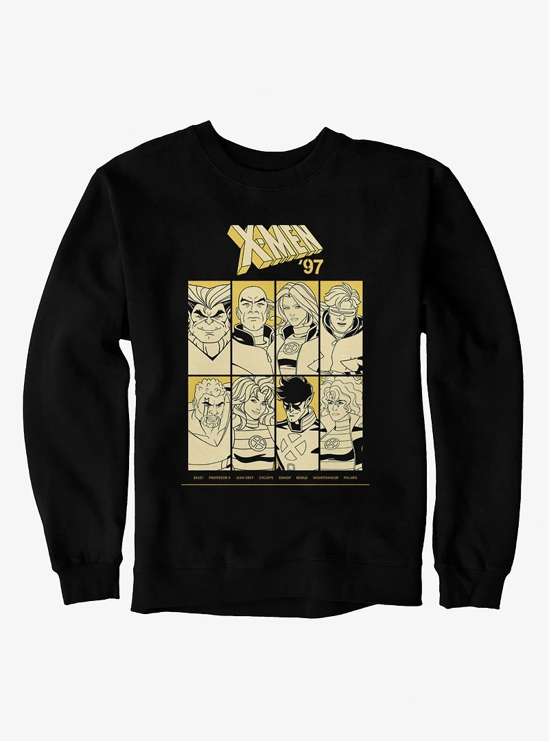 Marvel X-men 97 Team Outline Group Shot Sweatshirt