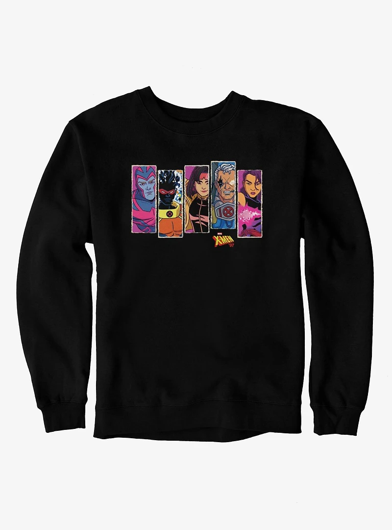Marvel X-men 97 Character Panel 5 Strips Sweatshirt