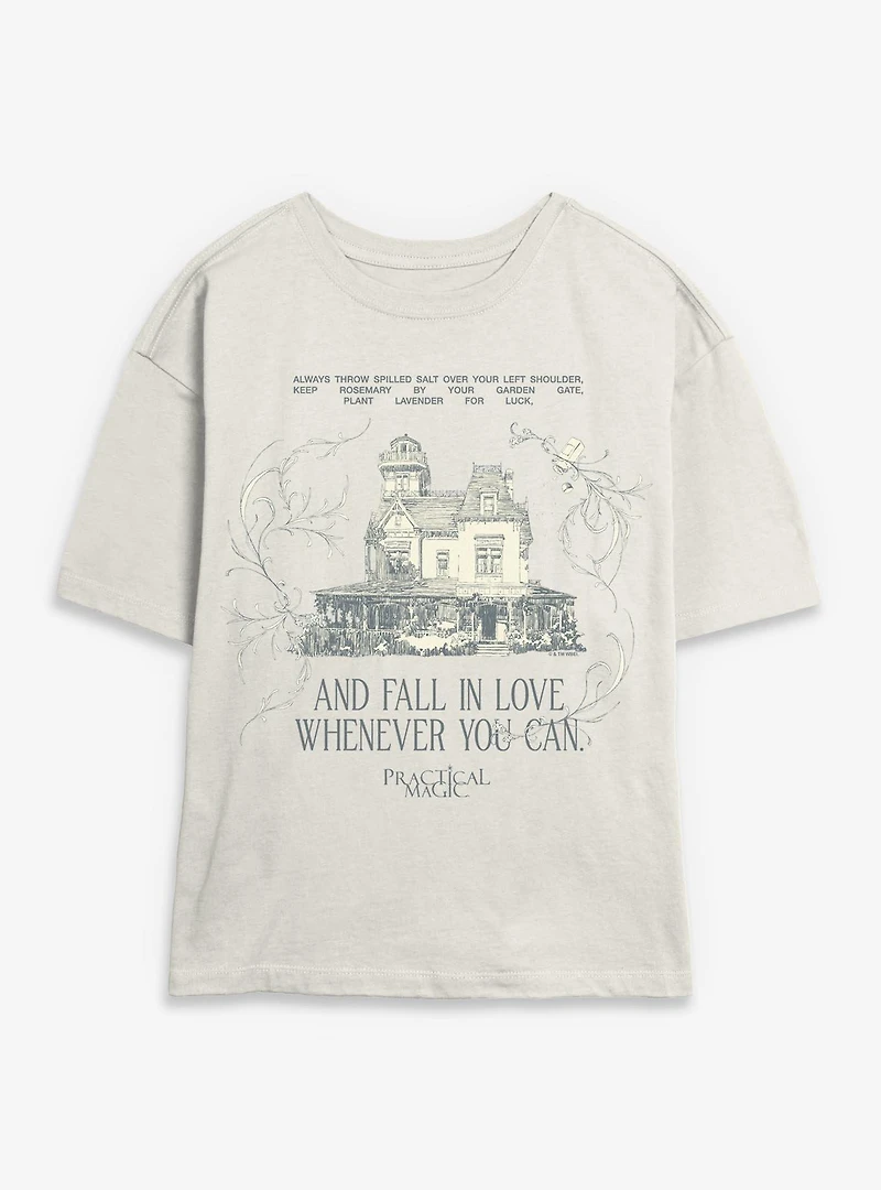 Practical Magic Fall Love Whenever You Can Womens Skimmer T-Shirt