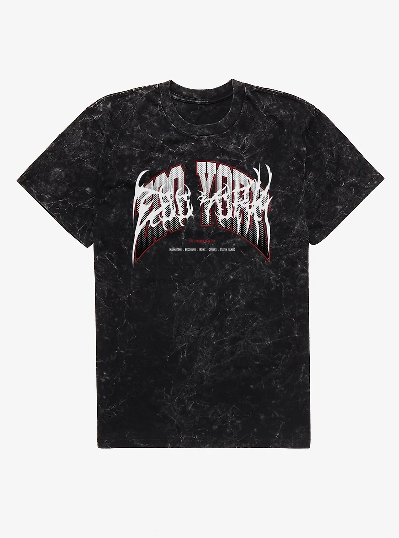 Zoo York Red White Metal Mineral Wash T-Shirt