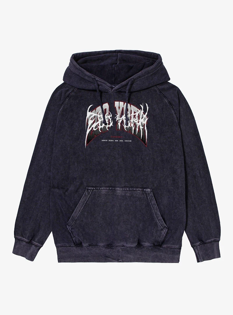 Zoo York Red White Metal Mineral Wash Hoodie