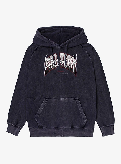 Zoo York Red White Metal Mineral Wash Hoodie