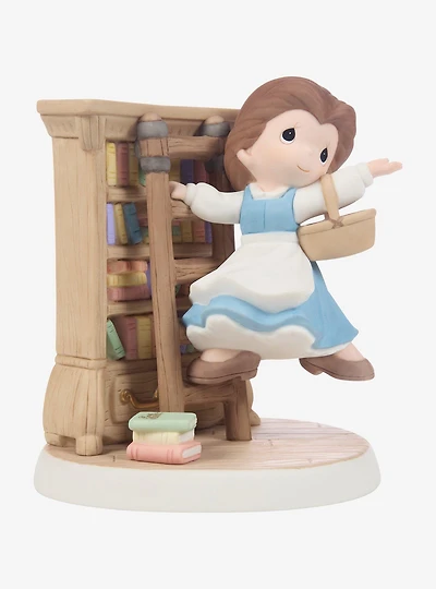 Precious Moments Disney Belle In Library On Ladder Figurine