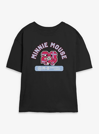 Disney Minnie Mouse Basketball League 28 Womens Skimmer T-Shirt