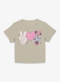 Disney Minnie Mouse Peace Love Girlie Women Baby T-Shirt