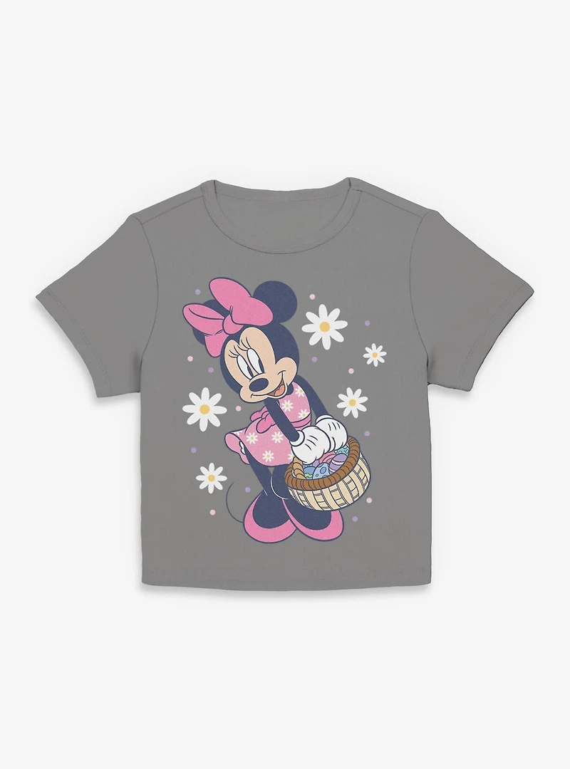 Disney Minnie Mouse Easter Basket & Flowers Women Baby T-Shirt