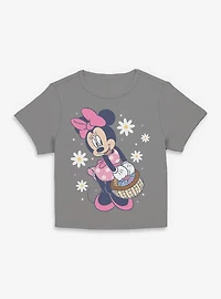 Disney Minnie Mouse Easter Basket & Flowers Women Baby T-Shirt