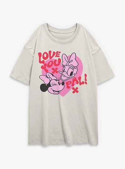 Disney Minnie Mouse & Daisy Duck Love Your Pal Womens Oversized T-Shirt