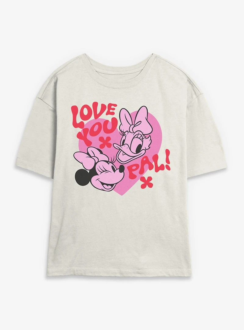 Disney Minnie Mouse & Daisy Duck Love Your Pal Womens Skimmer T-Shirt