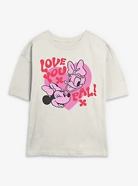 Disney Minnie Mouse & Daisy Duck Love Your Pal Womens Skimmer T-Shirt