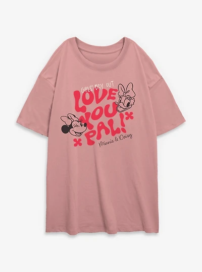 Disney Minnie Mouse & Daisy Girls Day Out Love You Pal Womens Oversized T-Shirt