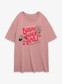 Disney Minnie Mouse & Daisy Girls Day Out Love You Pal Womens Oversized T-Shirt