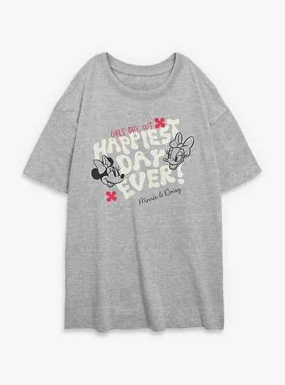 Disney Minnie Mouse Girl's Day Out Happiest Ever Womens Oversized T-Shirt