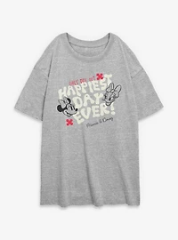 Disney Minnie Mouse Girl's Day Out Happiest Ever Womens Oversized T-Shirt