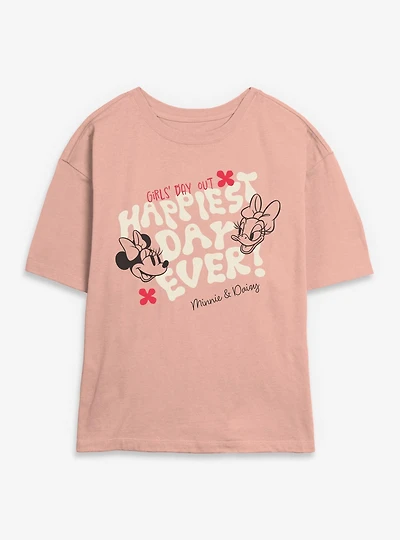 Disney Minnie Mouse Girl's Day Out Happiest Ever Womens Skimmer T-Shirt