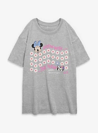 Disney Minnie Mouse & Figaro Grow With The Flow Womens Oversized T-Shirt