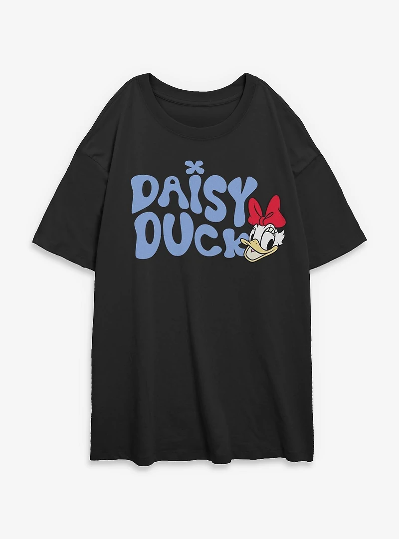 Disney Minnie Mouse Daisy Duck Groovy Womens Oversized T-Shirt
