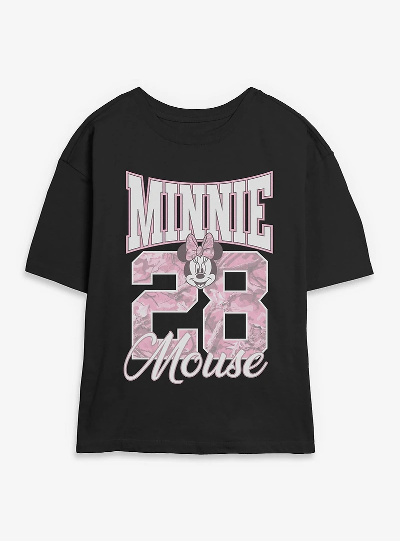 Disney Minnie Mouse 28 Collegiate Womens Skimmer T-Shirt