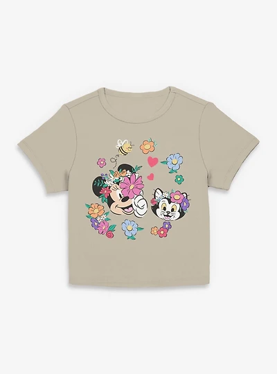 Disney Minnie Mouse Figaro And Flowers Women Baby T-Shirt