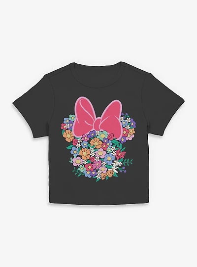 Disney Minnie Mouse Head Full Of Flowers Women Baby T-Shirt