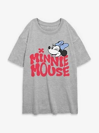 Disney Minnie Mouse Groovy Wink Womens Oversized T-Shirt