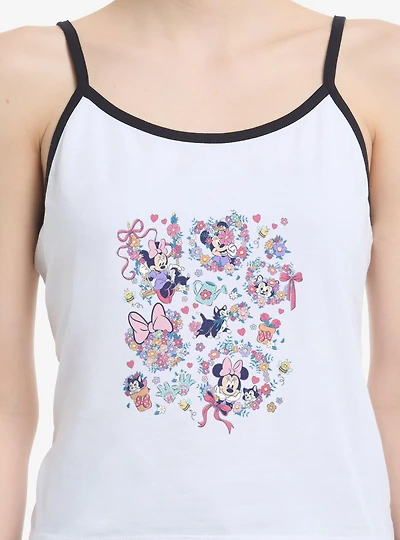 Disney Minnie Mouse And Figaro Gardem Collage Womens Cami