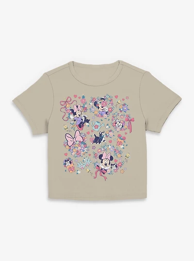 Disney Minnie Mouse And Figaro Gardem Collage Women Baby T-Shirt
