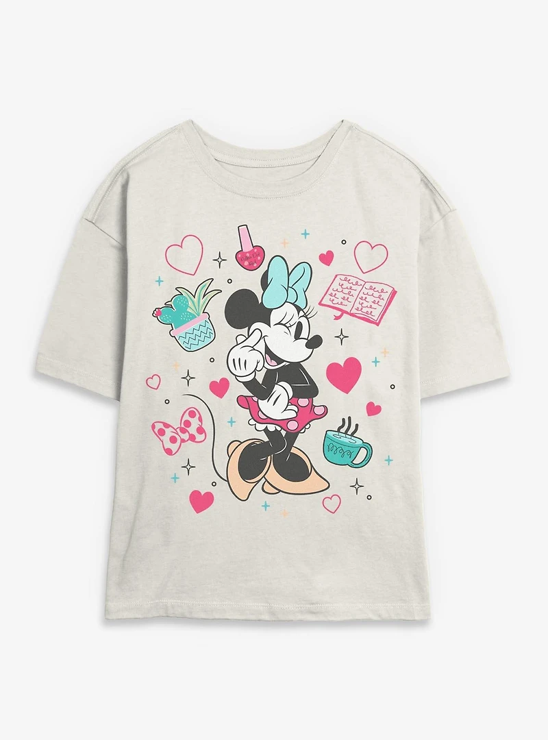 Disney Minnie Mouse Girlie Stuff Womens Skimmer T-Shirt