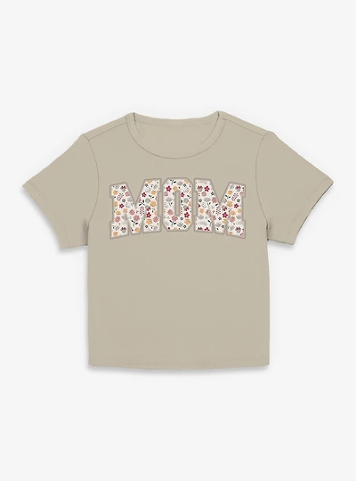 Disney Minnie Mouse Mom Collegiate Flowers Women Baby T-Shirt