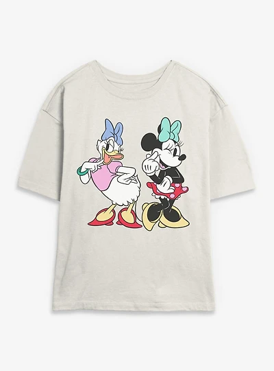 Disney Minnie Mouse And Daisy Duck Cutesy Womens Skimmer T-Shirt